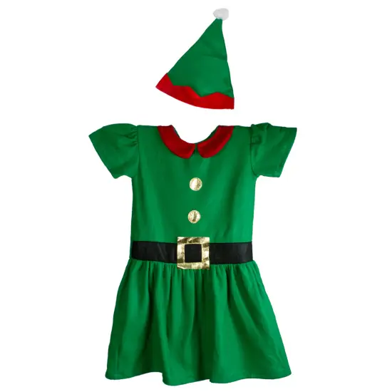 Northlight Girl's Elf Christmas Costume - 4-6 Years Green {5}