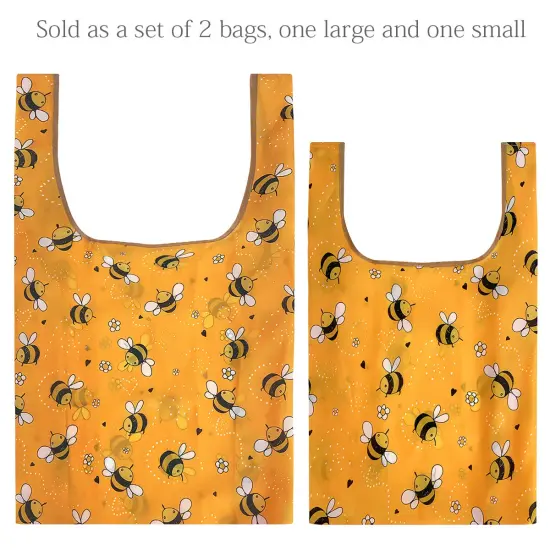 Wrapables JoliBag Collection Reusable Shopping Bag (Set of 2) Yellow Bees {3}