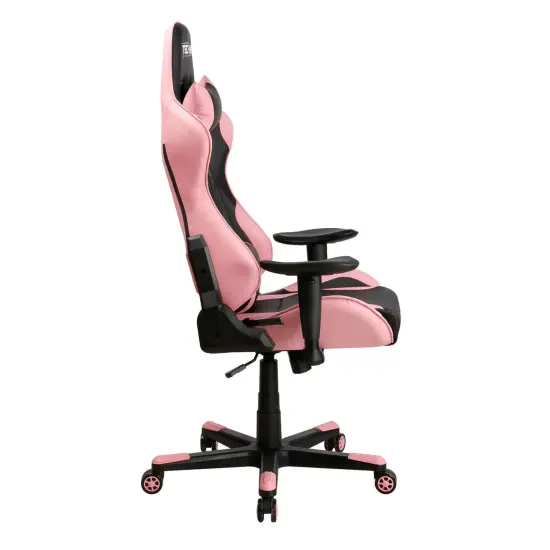 Techni Office Solutions 51.5" Vibrant Black and Pink Unique Techni Sports TS-4300 Comfortable Gaming Chair {4}