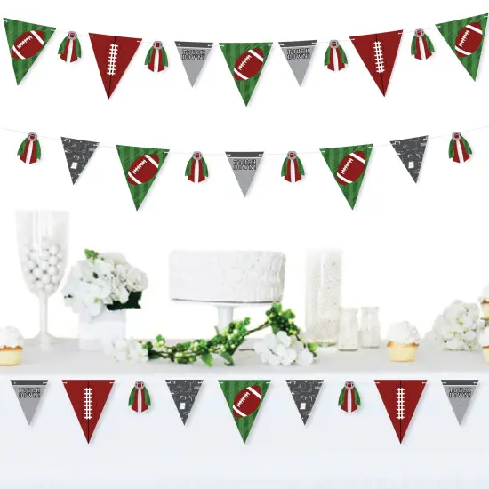 Big Dot of Happiness End Zone - Football - DIY Baby Shower or Birthday Party Pennant Garland Decoration - Triangle Banner - 30 Pieces {3}