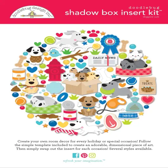 Doodlebug Design Shadow Box Insert Kit-Doggone Cute {1}