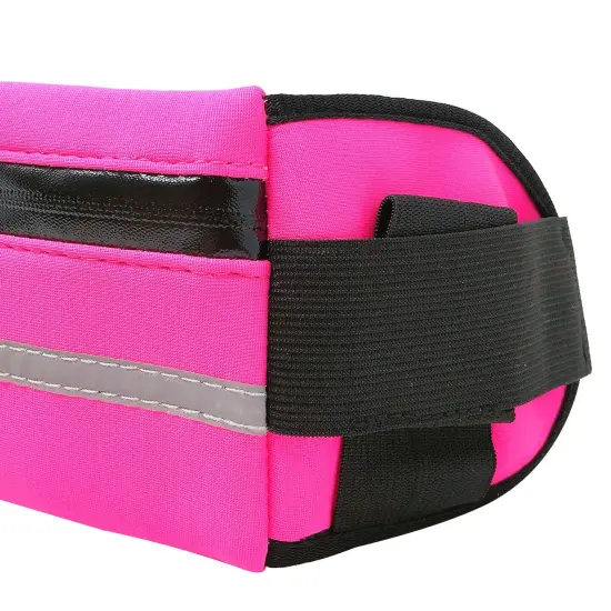 Wrapables Adjustable Neoprene Running Belt, Waterproof Fanny Pack, Workout Pouch for Running Jogging Hiking Pink {3}