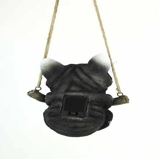 Resin Hanging Raccoon Garden Statue Solar LED Eye Lights Animal Yard Decoration {4}