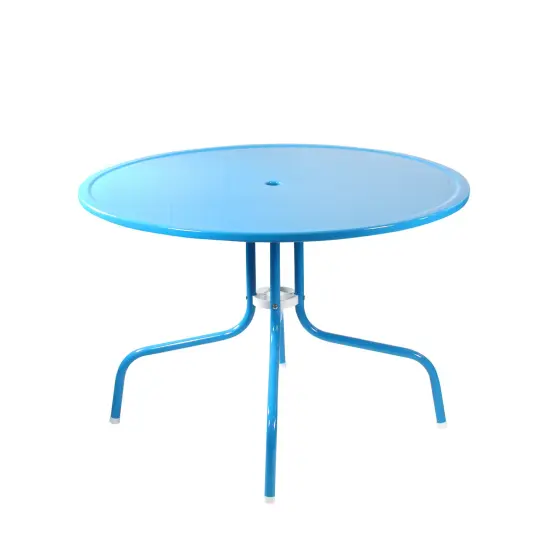 Northlight 39.25-Inch Outdoor Retro Metal Tulip Dining Table, Sky Blue {4}