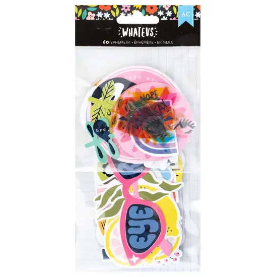 American Crafts Whatevs Ephemera Die-Cuts 60/Pkg-Icons, Black Foil {1}