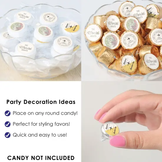 Big Dot of Happiness World Awaits - Travel Themed Party Small Round Candy Stickers - Party Favor Labels - 324 Count {6}