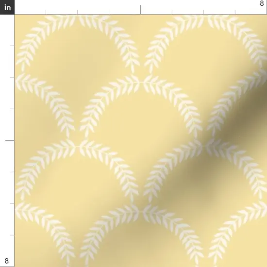 Various Fabrics by the Yard or Fat Quarter Pale Yellow Scallop Traditional Leafy Pastel Scales Grandmillenial Custom Printed Fabric by Spoonflower {4}