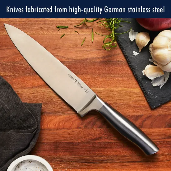 Henckels Graphite 13-pc Knife Set with Block, Kitchen Knife Sharpener, Chef Knife, Steak Knife, Black, Stainless Steel {4}