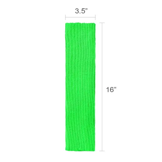 Wrapables 80's Style Neon Fluorescent Ribbed Leg Warmers Green {5}