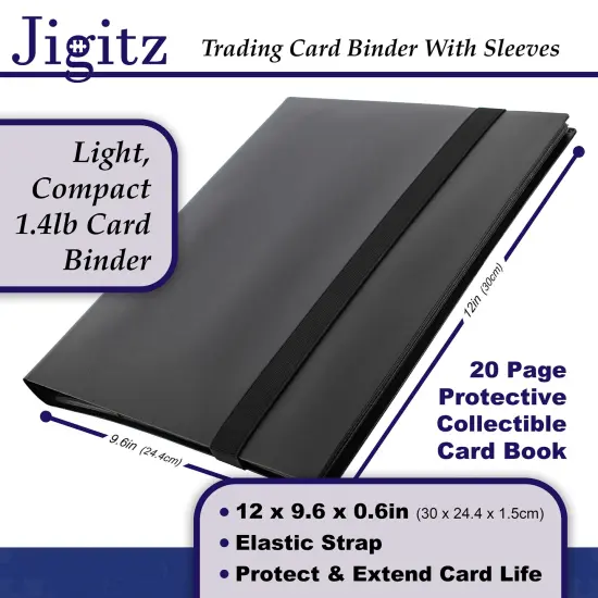 Jigitz Trading Card Binder with Sleeves - 20 Page Portable Collectible Card Book {2}