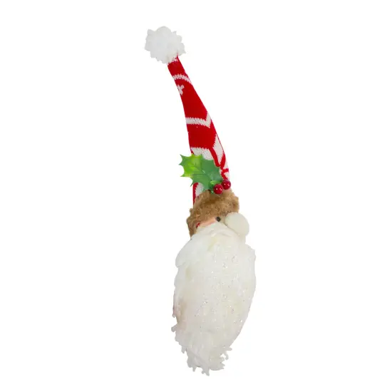 GCI Santa Head Glittered With Holly Berries Christmas Wall Decoration - 13" Red {3}