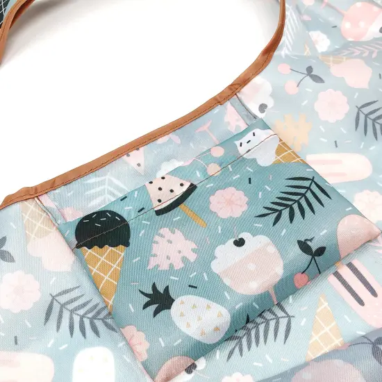 Wrapables Large & Small Foldable Tote Nylon Reusable Grocery Bags, Set of 2 Elephants & Giraffes {9}