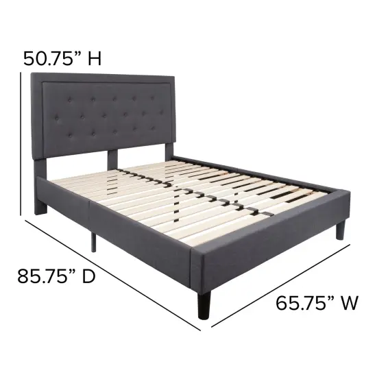 Merrick Lane Mallory Platform Bed Tufted Upholstered Platform Bed {5}