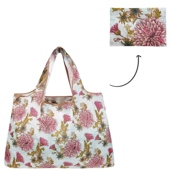 Wrapables Large Foldable Tote Nylon Reusable Grocery Bag Chrysanthemums {3}