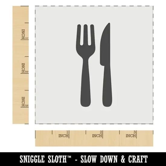 Fork and Knife Solid Silhouette Wall Cookie DIY Craft Reusable Stencil {6}