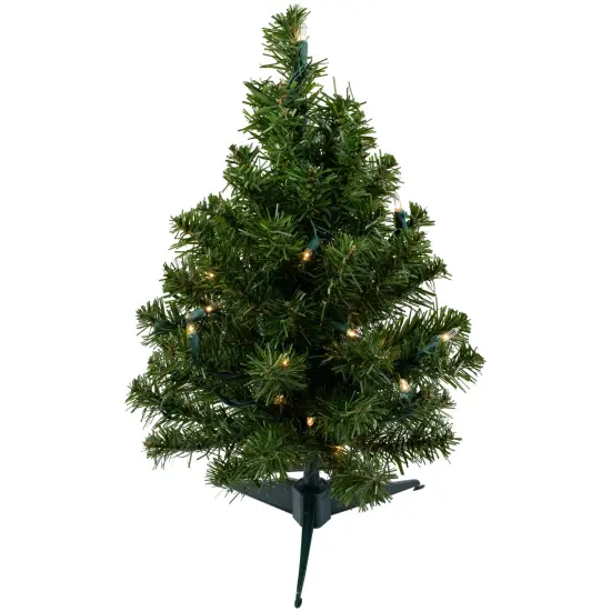 Northlight Pre-Lit Medium Canadian Pine Artificial Christmas Tree - 18" - Clear Lights Green {1}