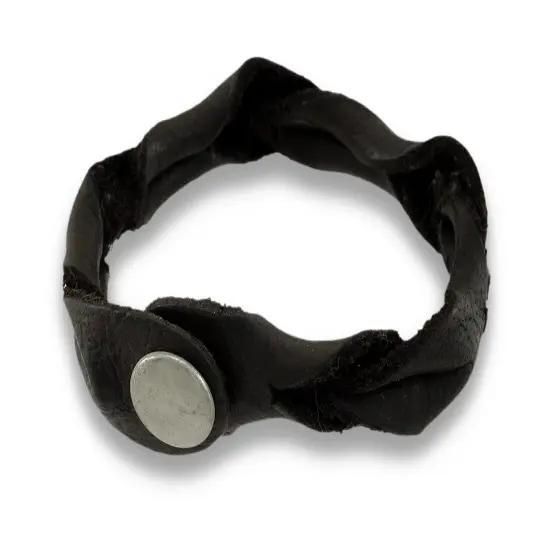 Brown Braided Leather Bracelet {3}