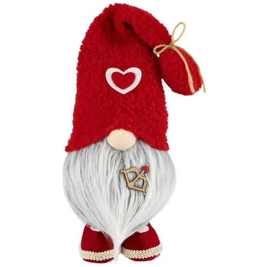 Northlight Valentine's Day Gnome Figurine with Bow and Arrow - 19.5" - Red {1}