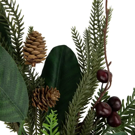 Northlight Mixed Foliage with Berries Artificial Christmas Wreath, 20-Inch, Unlit Green {5}