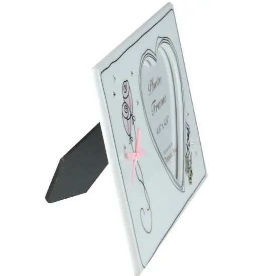 Roman Porcelain "25 Years" Picture Frame - for 4" x 4" Photo - 7.25" White {3}