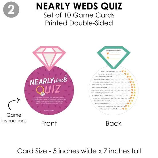 Big Dot of Happiness Just Engaged - Colorful - 4 Engagement Party Games - 10 Cards Each - Gamerific Bundle {7}