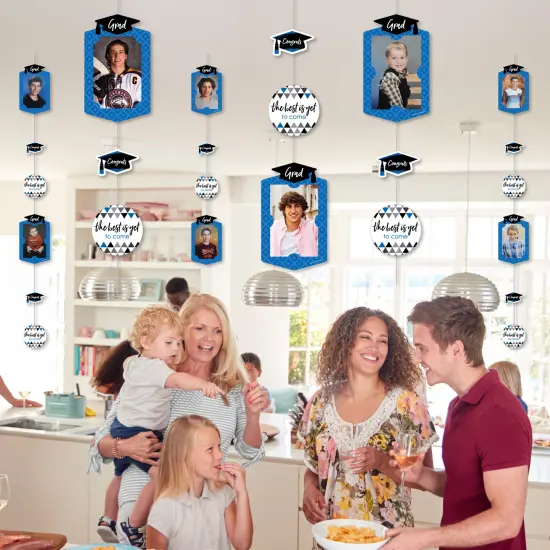 Big Dot of Happiness Blue Graduation Party Vertical Photo Garland 35 Pieces {7}