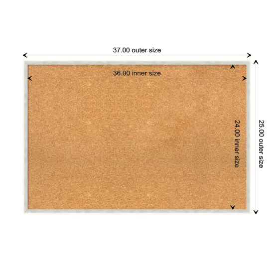 Paige Wood Framed Corkboard, Natural Cork Paige White Silver {3}