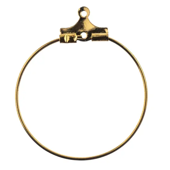 John Bead Earring Hoop Medium 25mm 12/Pkg-Gold {2}