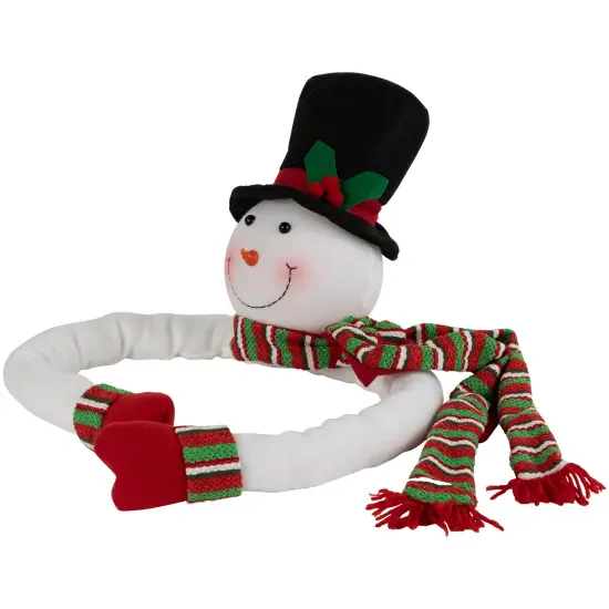 Northlight Plush Snowman Hugging Christmas Tree Topper - 45" - Unlit White {5}