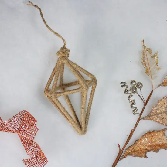 Allstate 6" Beige Jute Wrapped Open Kismet Christmas Ornament {3}