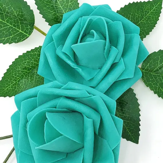 Wrapables Artificial Rose Flower, Real Touch Flowers for DIY Wedding Bouquets and Centerpieces Teal {3}