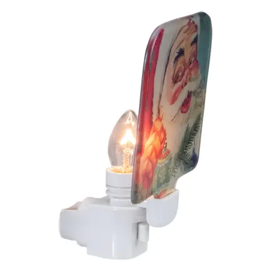Northlight Santa Holding an Ornament Glass Christmas Night Light - 4" Multi {4}