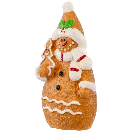 Northlight Frosted Gingerbread Snowman with Cookie Tree Christmas Figurine - 5.75" Brown {5}