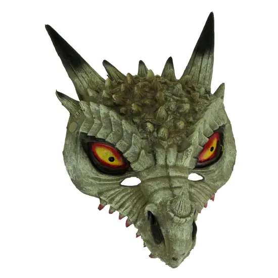 Dark White Horned Dinosaur Adult Halloween Mask Costume Accessory {1}