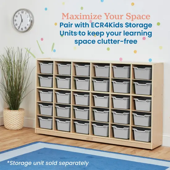 Scoop Front Storage Bins, Multipurpose Organization, 30-Pack Light Grey {5}