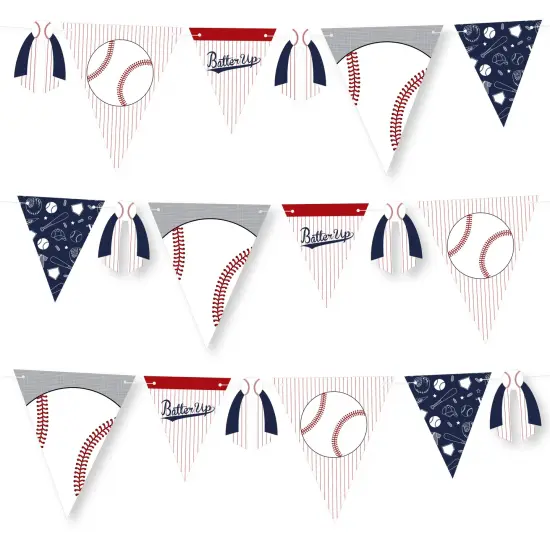 Big Dot of Happiness Batter Up - Baseball - DIY Baby Shower or Birthday Party Pennant Garland Decoration - Triangle Banner - 30 Pieces {1}