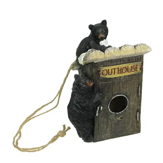 Resin Black Bears Decorative Birdhouse {1}