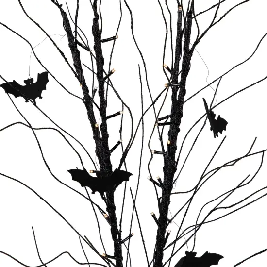 Northlight Pre-Lit Halloween Branch Tree with Bats - 50" - Black - LED Warm White {5}
