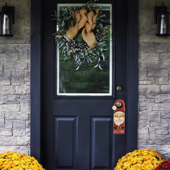 Northlight 14" Santa Claus "Welcome" Christmas Door Knob Hanger Red {5}