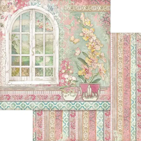 Stamperia Double-Sided Paper Pad 12"X12" 10/Pkg-Orchids & Cats, 10 Designs/1 Each {4}