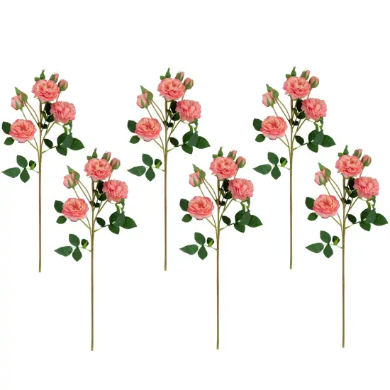 Northlight Real Touch&trade; Pink Artificial Camellia Rose Floral Sprays, Set of 6 - 23" {1}