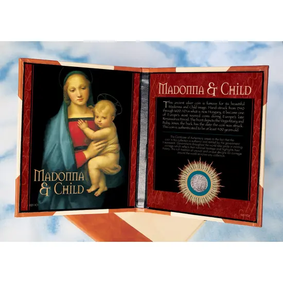 Ancient Silver Madonna and Child Coin {2}