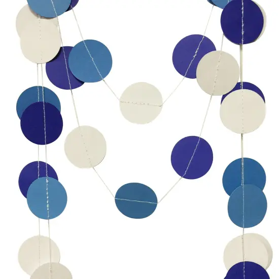 Wrapables 13ft Paper Circle Dot Garland Party Decorations (Set of 2) Aqua/Blue/White {3}
