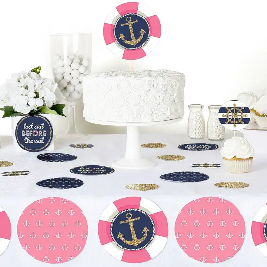 Big Dot of Happiness Last Sail Before the Veil - Nautical Bridal Shower Bachelorette Party Giant Circle Confetti - Party D&eacute;cor - Large Confetti 27 Ct {6}