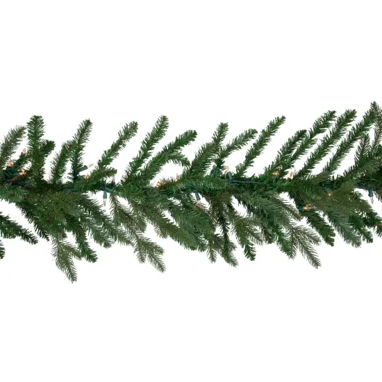Northlight Real Touch&trade; Pre-Lit Grande Spruce Artificial Christmas Garland - 9' x 14" - Clear Lights Green {6}