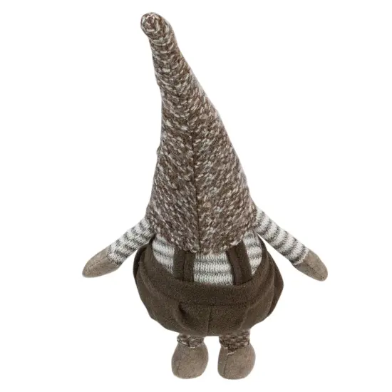 Northlight Sitting Gnome with Striped Dangling Legs Christmas Figure - 18.5" - Brown Beige {6}