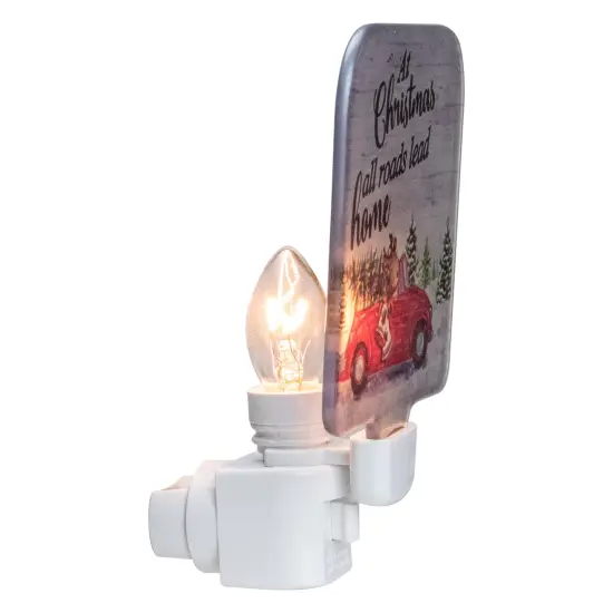 Northlight At Christmas, All Roads Lead Home Glass Night Light - 4" Red {4}