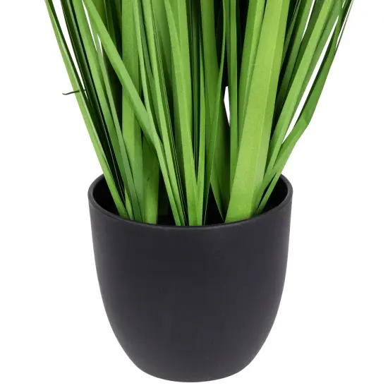 Northlight 24" Artificial Onion Grass Plant in Black Pot Green {6}