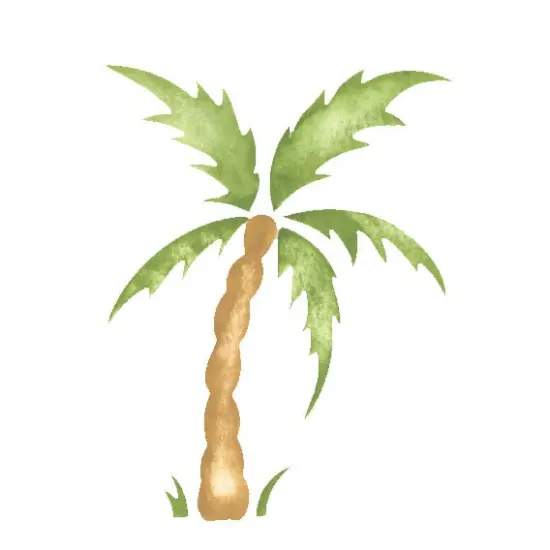 Small Palm Tree Wall Stencil | 3126 by Designer Stencils | Reusable Art Craft Stencils for Painting | {1}