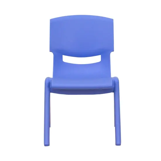 Emma and Oliver 4 Pack Plastic Stackable Pre-K/School Chairs with 10.5"H Seat Assorted {11}